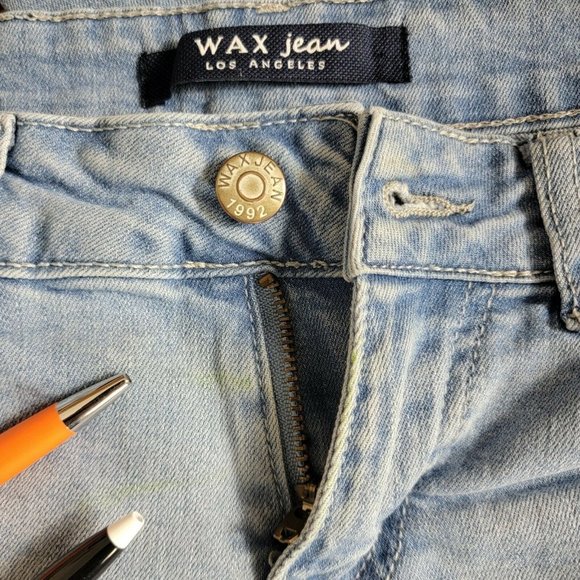 Wax Jean Distressed Skinny Destroyed Stretch Denim 28 x 27 - Picture 9 of 11